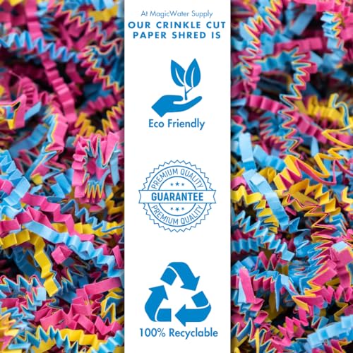 MagicWater Supply - 2 oz - Crinkle Cut Paper Shred Filler great for Gift Wrapping, Basket Filling, Birthdays, Weddings, Anniversaries, Valentines Day, and other occasions (Fiesta Blend)