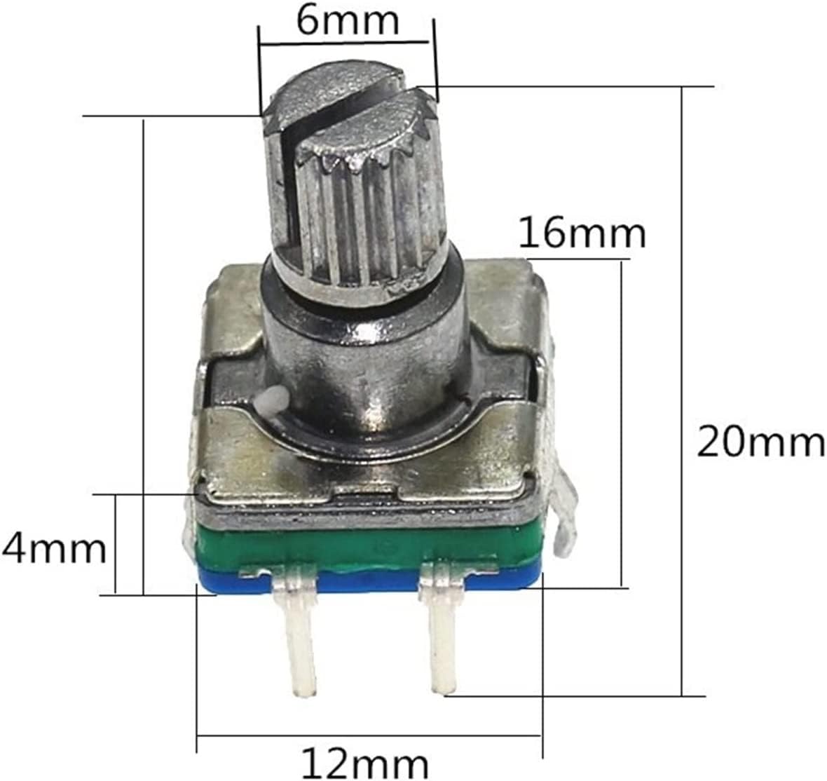 100PCS Rotary Code Switch EC11S 20CC The Plum Blossom Handle 12.5F The Encoder 12.5KQ Digital Potentiometer