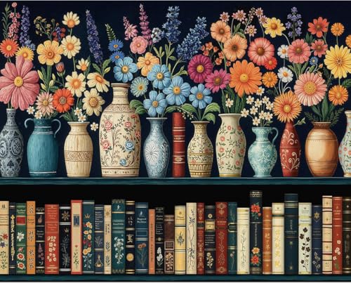 Peinture par numéros adultes débutants pot de fleurs cadre bois 40x50cm