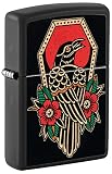 Zippo Crow Tattoo Design Black Matte Pocket Lighter
