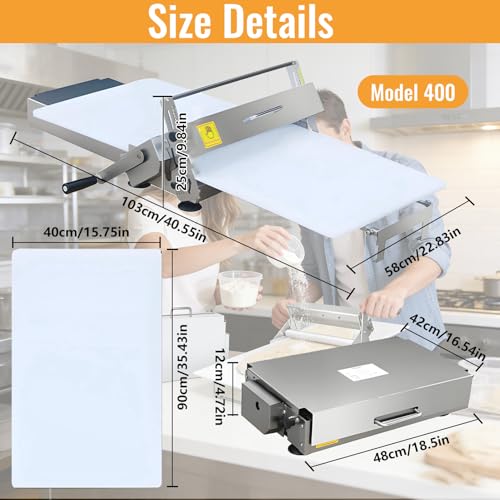 Laminadora de masa de acero inoxidable profesional para pastelería 4