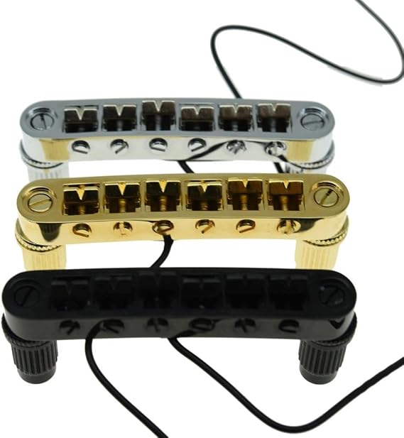 KAISH LP Tune-o-Matic Piezo Bridge Pickup LP Piezo Guitar Bridge for Epi Les Paul/SG/ES/Dot Black