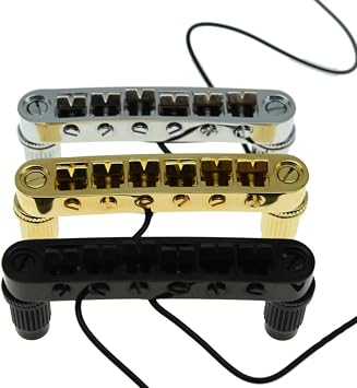 KAISH LP Tune-o-Matic Piezo Bridge Pickup LP Piezo Guitar Bridge for Epi Les Paul/SG/ES/Dot Black