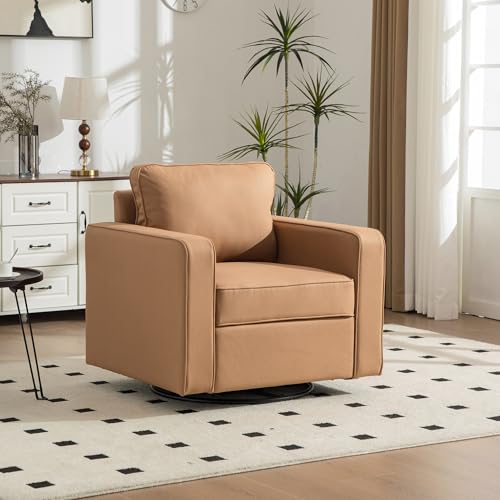 33.6''W Upholstered 360° Swivel Armchair with Hidden Storage, Tech Cloth