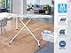 Leifheit Bügelbrett AirBoard Express M Solid, für Dampfstationen, Bügeltisch mit Baumwoll-Spezialbezug für bessere Dampfverteilung, Dampfbügelbrett, ultraleichte Bügelfläche, Bezug mit Palmen-Muster