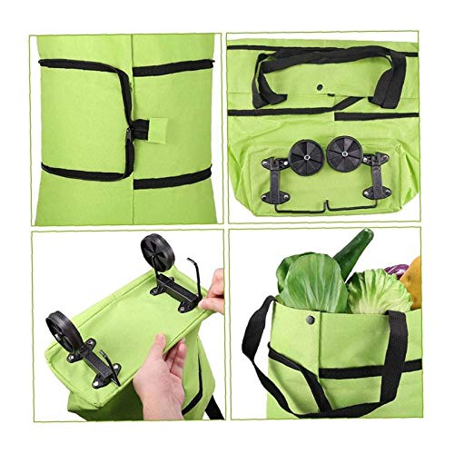 BANGSUN Tragbarer, faltbarer Einkaufstrolley, wasserdicht, Oxford-Tragetasche, 1 Stück – Bild 5