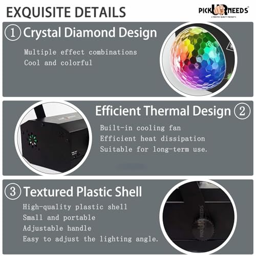 Image of Pick Ur Needs LED Party Light with Remote - Sound Activated DJ Disco Ball Light, Strobe Laser Light Projector for Home Party, Club, Wedding, Birthday, Christmas, Stage Lighting - RGB Effects