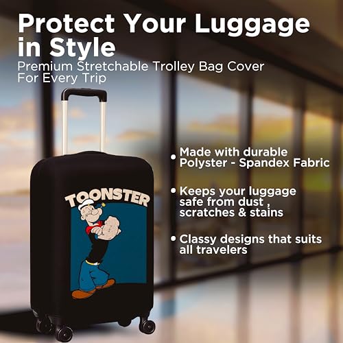 Image of WanderWraps Spendex Polyester Protective Luggage Cover | Hard Luggage Trolley Bag Cover | Washable | Dust Proof | Stretchable | M - 24 inch | Spinachmodee