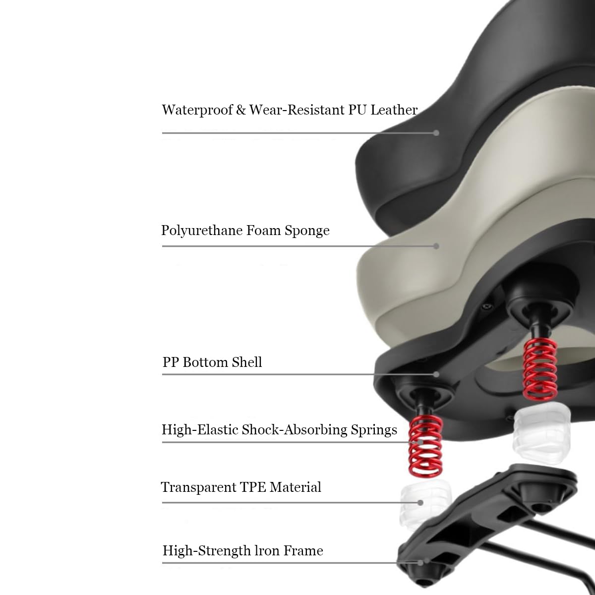 Sillín de Bicicleta para Scott Silence eRide 2024-,Diseño de Soporte 3D Que Alivia Eficazmente el Dolor de Cadera, Fabricado en Cuero,M