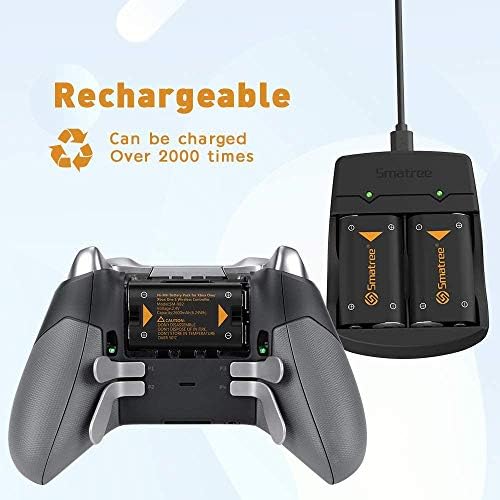 Smatree Battery Pack for Xbox Series, 4x2600mAh NI-MH Rechargeable Batteries and Dual Charger for Xbox Series X/Xbox Series S/Xbox One/Xbox One S/Xbox One X/Xbox One Elite Controller