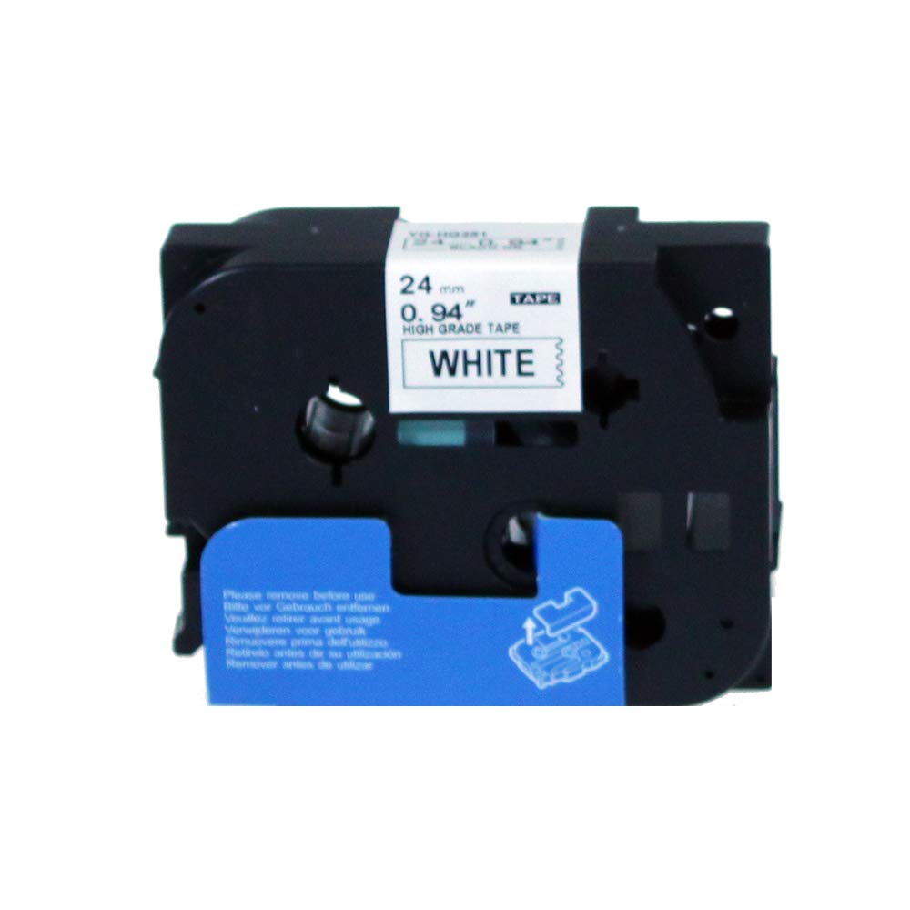 PRINTPEN BROTHER P-Touch HGE-251 BEYAZ ETIKETE SIYAH YÜKSEK ÇÖZÜNÜRLÜK (24mm x 8m) Muadil Etiket