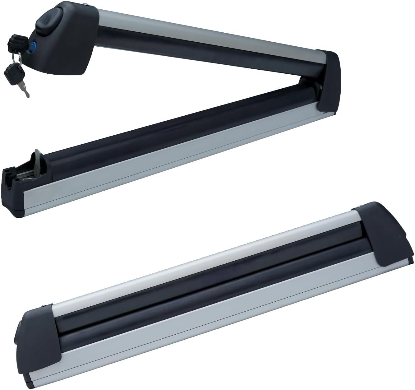 2個セット スノーボードルーフラック適用対象フォード・フォーカス 2000-2018、盗難防止ロック付き スキー4組またはスノーボー