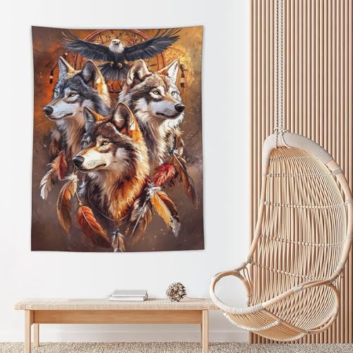 Tapiz vertical de lobos ideal para regalar y decorar las paredes del dormitorio 5