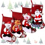 🌲Mühelose Präsentation: Ausgestattet mit robusten Stoffschlaufen lassen sich diese nikolaussocke einfach auf Ihrem Kaminsims, Ihrer Treppe, Stühlen, Wänden oder Weihnachtsbäumen präsentieren und sorgen sofort für Weihnachtsstimmung in jedem Raum.