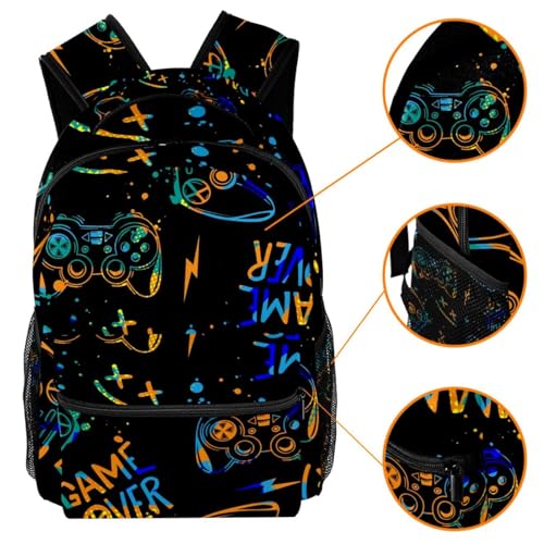 Sac à dos manettes de jeu grunge multicolore : le cadeau idéal pour adolescent - 3