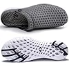 Men Women Mesh Slippers Breathable Garden Clogs Summer Beach Sandals Slipper Shoes Size Dark-Grey UK 12=48 #3