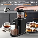 Elektryczny młynek do kawy ze stożkowym mechanizmem mielącym, do użytku domowego, z 25 regulowanymi ustawieniami stopnia mielenia, do espresso, Drip, French Press, ekran dotykowy z dwoma trybami