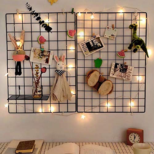 Gbyan Wall Grid 2 Pack Grid Wall Panels Wall Organizer Picture Board For Room And Office Photo Display Board With Clips, 25.6"X17.7" #TOP6