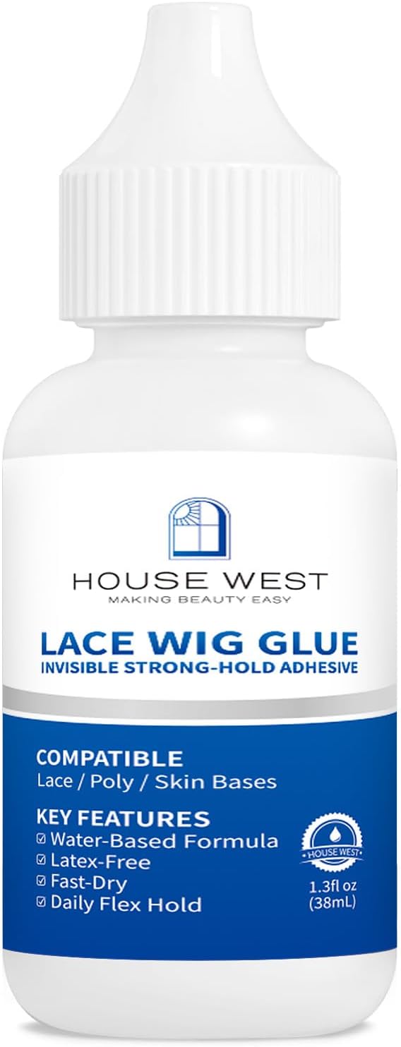 Lace Wig Glue - Waterproof & Invisible Bonding Adhesive, 1.3 oz (38ml) Strong Hold for Front Lace Wigs, Long-Lasting & Sweatproof Formula