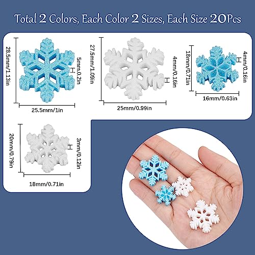 Breloques d'hiver flocons de neige résine pour scrapbooking et décors