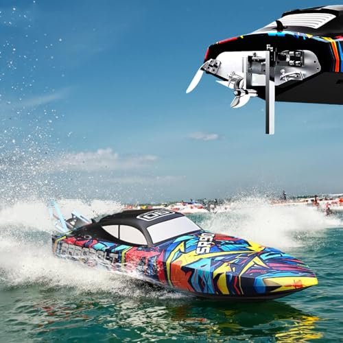 Ssccgym 35.43" Inch 90CM EXA79805 Large Brushless Remote Control Boat 45MPH+ 3WD RC Boat Watercraft for Adults 14y+ Walking on Big Lake Pool Sea (ARTR Excluding Batteries and Chargers)