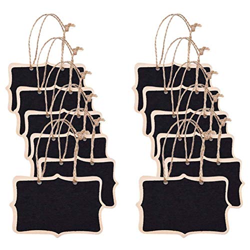 12 Pcs Mini Chalkboards Signs Rectangle Double Sided Message Board Blackboard Memo Tags For Garden Decorative, Price Tags, Food Labels, Wedding Birthday Party Decorative #TOP29