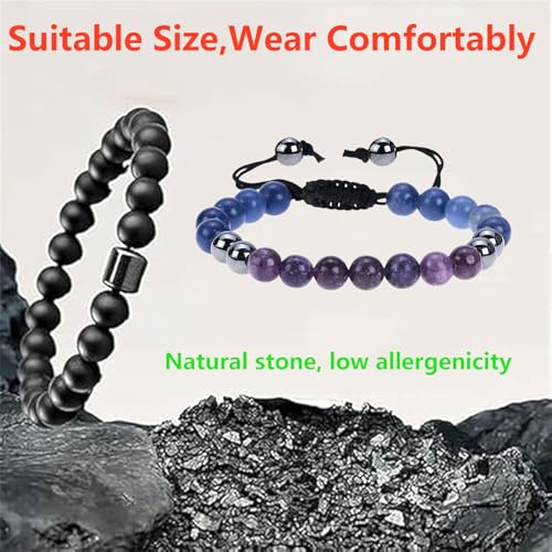 Glame Anti Alcohol Bracelet for Men Women Stop Drinking Alcohol Manifestation Bracelet Set Reduce the Urge to Drink Cravings Bracelets Elegant Healing Calming Anxiety Stress Relief Gifts for Women Men2