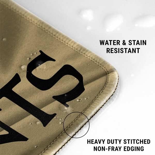 Skinit Large Gaming Mouse Pad - Officially Licensed New Orleans Saints Design with Stitched Edges, Waterproof, Non-Slip Rubber Base, Desk Mat for Keyboard & Mouse, 31.5" x 11.8" inches