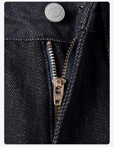 Men Spring Loose Relax Fabric Jeans Plus Size Warm Denim Trousers Blue Black 333