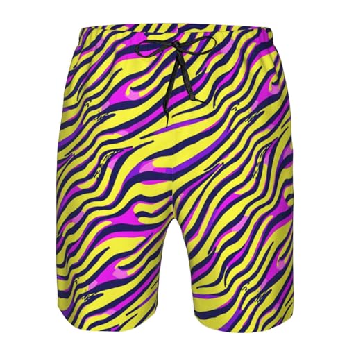 Turquoise Yellow Checkerboard Men's Beach Shorts Quick Dry Swim Shorts with Pockets Summer Casual Swim Trunks3