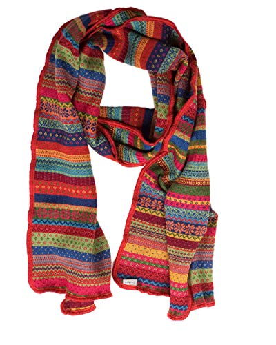 Invero, Merino Schal Cacha, 100% Wolle (Knall-bunt)
