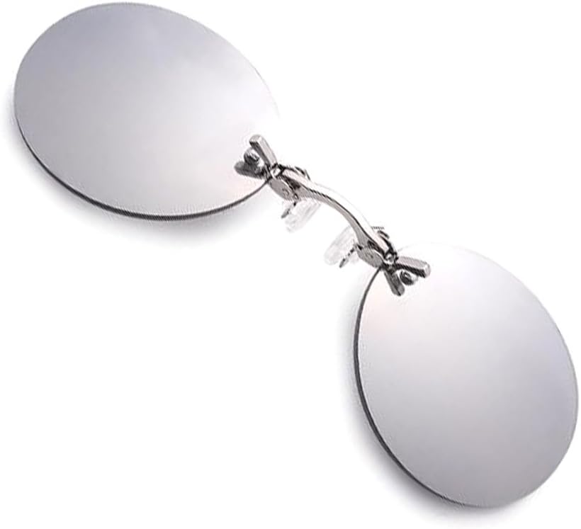 3 Colors Retro Round Clip On Nose Sunglasses Matrix Morpheus Movie rimless