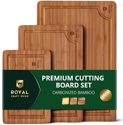 ROYAL CRAFT WOOD Wooden Cutting Boards for Kitchen Meal Prep & Se...
