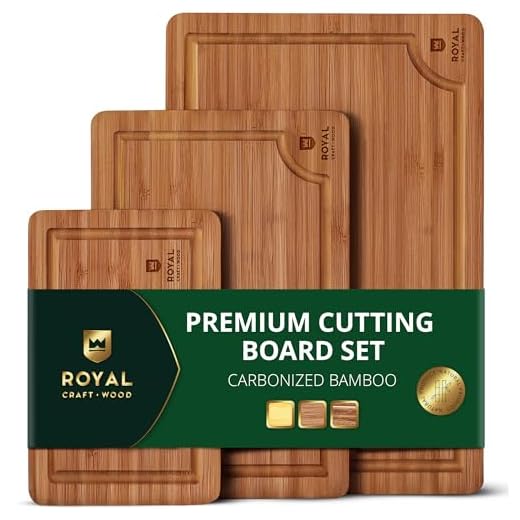 Royal Craft Bamboo Cutting Boards with Juice Groove