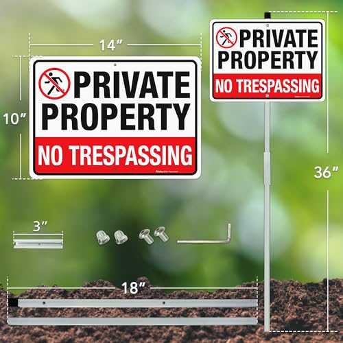 Panneau No Trespassing pour jardin et propriété privée extérieure - 3