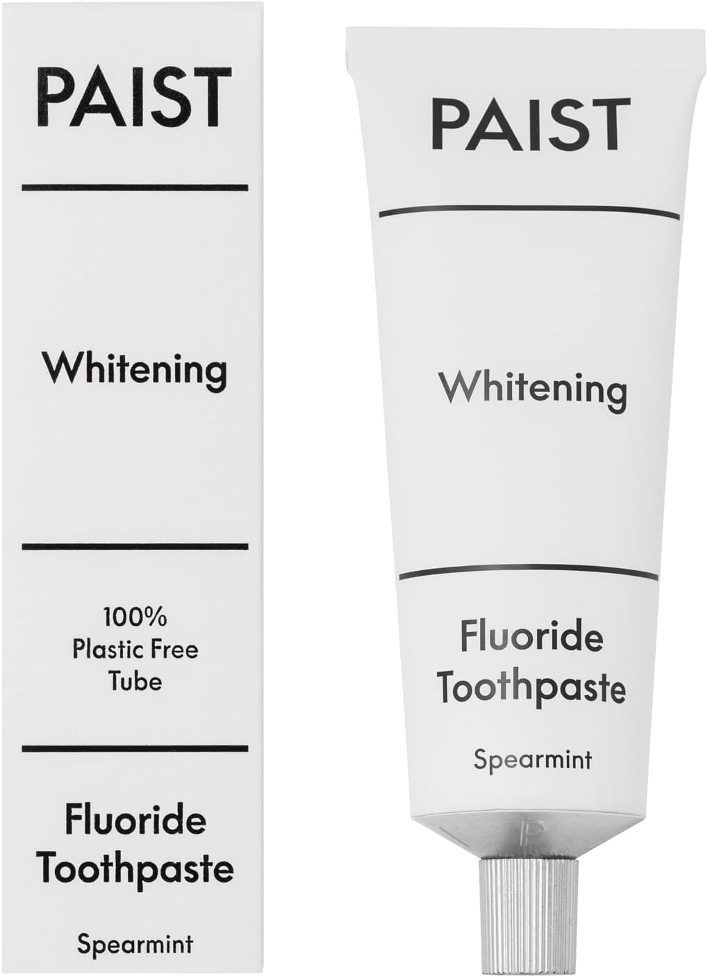 PAIST Whitening – 100% Plastic Free Toothpaste – Natural & Vegan – Contains Fluoride – Abrasive Free – SLS Free – Made in UK (Spearmint Flavour)