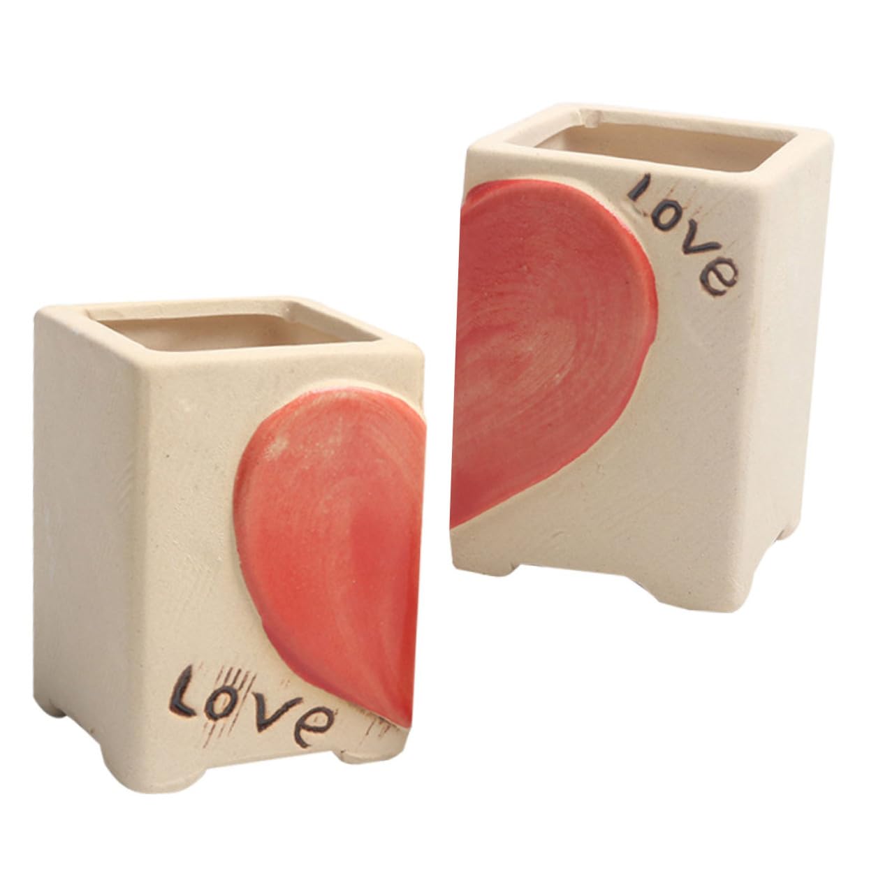 3paires Pot De Fleurs Design Cœur Créatif pour Plantes Succulentes pour Décoration Intérieure Et Extérieure Parfait pour Couples Amoureux
