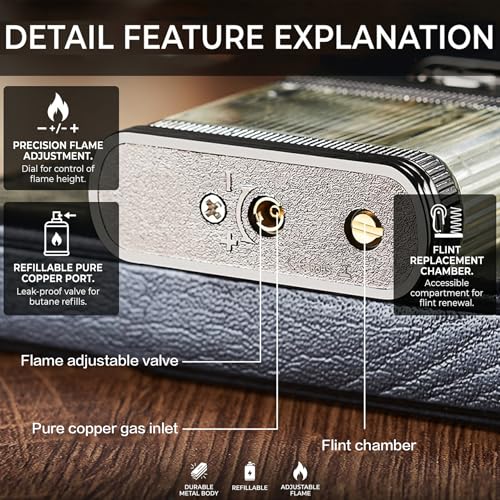 Encendedor recargable de butano con tanque transparente miniatura 3
