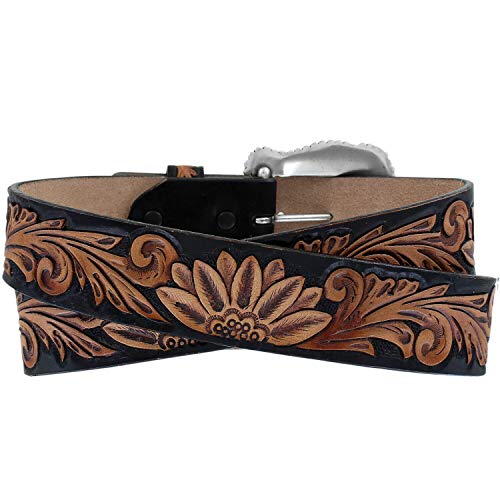 Tony Lama Ladies Brown Delheart Daisy Belt (small)2