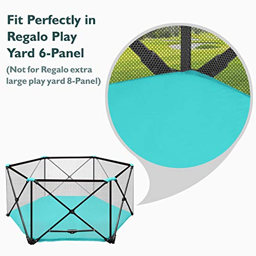Image of Playard Mat, Compatible with Regalo My Play Play Yard, Self Inflatable Comfortable with Carry Case - Blue