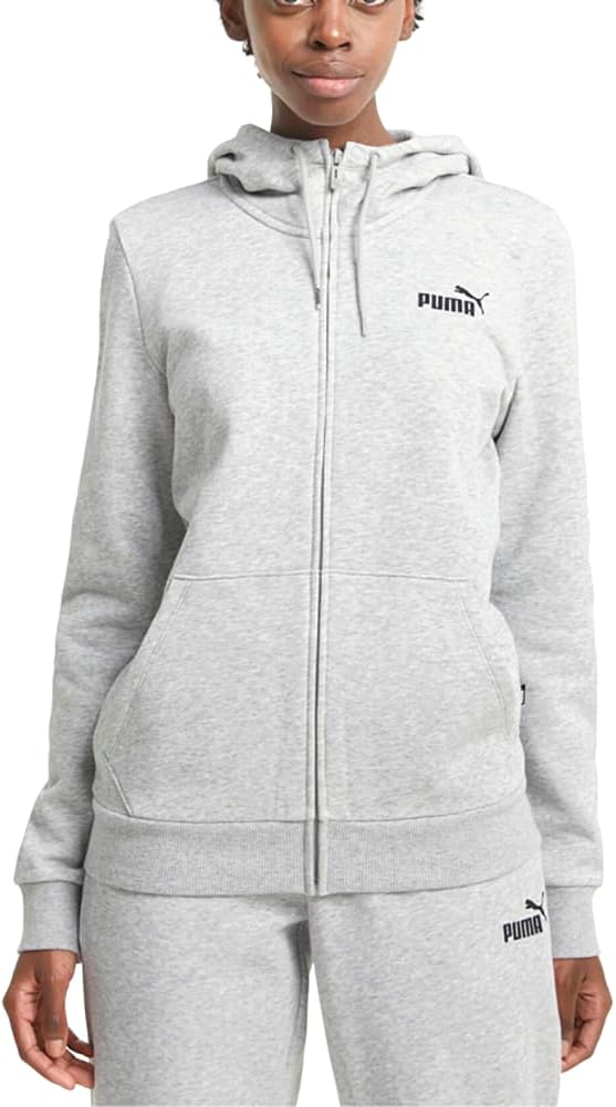 PUMA Womens Essentials Small Logo Hoodie Athletic Outerwear Casual - Grey