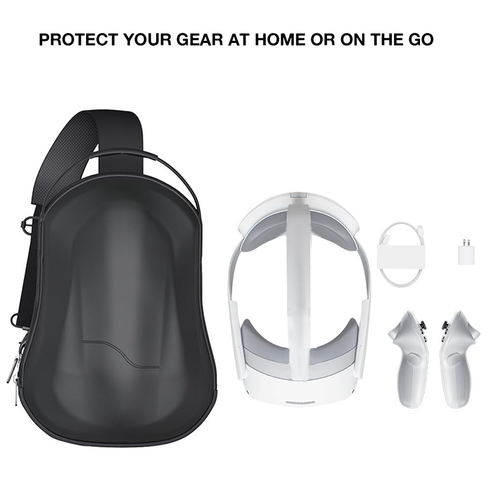 Sac de rangement pour Pico 4 Ultra - Boîte de rangement portable pour casque VR - Étui de transport rigide en EVA - Accessoires, Noir , Unisexe