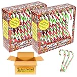10 Red, Green & White Peppermint Flavoured Candy Canes 100g | Festive Christmas Sweets | Vegan & Vegetarian Friendly | Ideal Tree Decorations, Stocking Fillers & Gifts (2x)