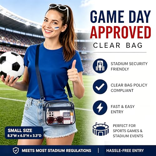 Image of Oraben Clear Bag for Stadium Events Clear Purse Stadium Bag Satchel Handbags for Sports Events Concerts Festivals | Stadium Approved