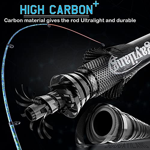 Sougayilang 2021 Angelrute der neuen Generation, Junge Modetarnung Blue Fishing Pole & Luminous Tip Design, Teleskop… – Bild 7