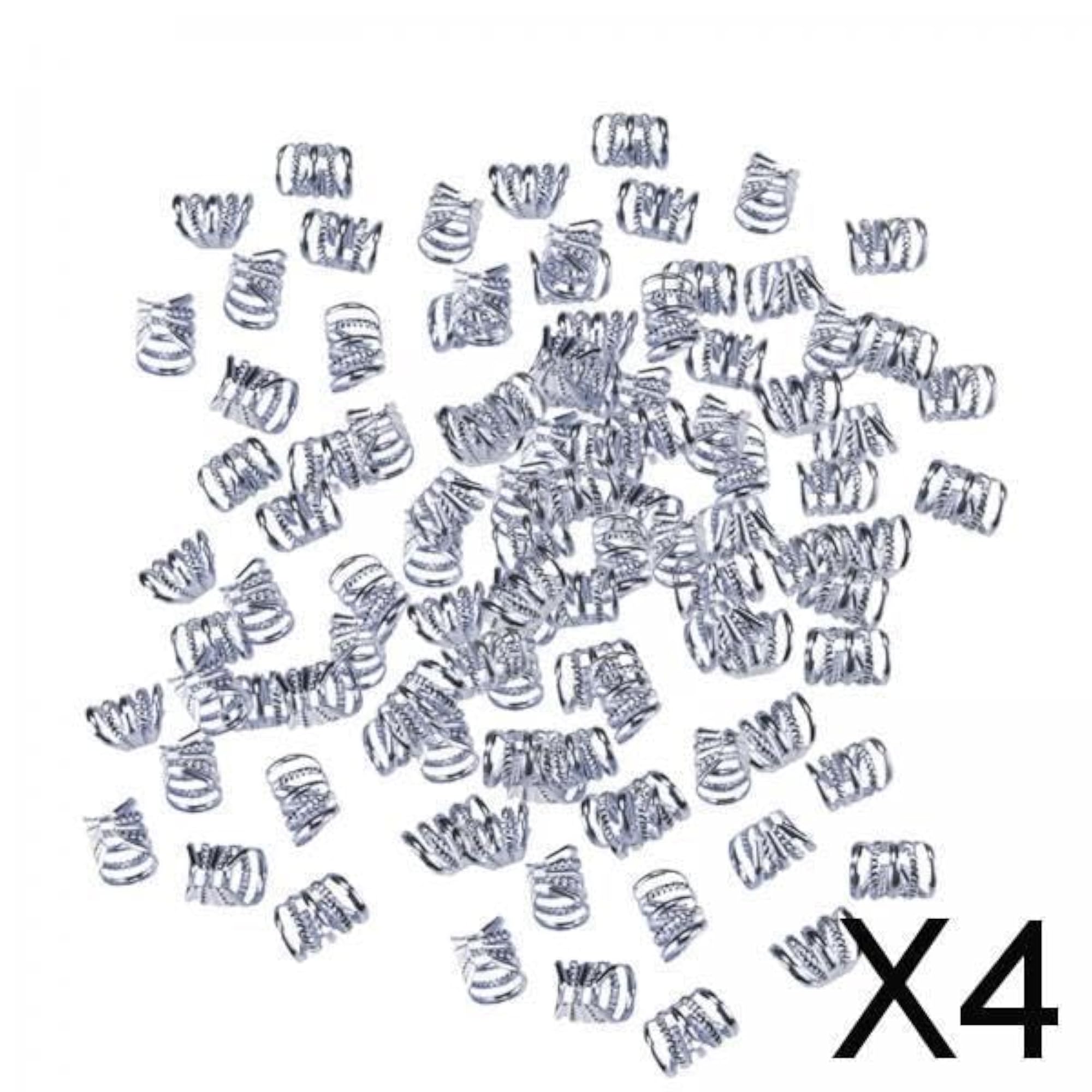 4x100Pcs Metal Dreadlock Beads, Hair Jewelry for Braids