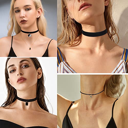KALVICA Choker-halsband, 22 stuks, fluweel, brede zwarte choker, halsketting, tattoo, fluweel, voor meisjes, vrouwen… - Image 4