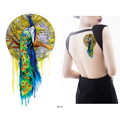 Glaryyears Watercolor Animal Temporary Tattoos, 5 Pack Large Fake Long Lasting Tattoo Stickers For Adults Women Men Makeup, Owl Dog Peacock Giraffe Zebra Painting On Body Art Decoration Rock Tumbler #TOP5