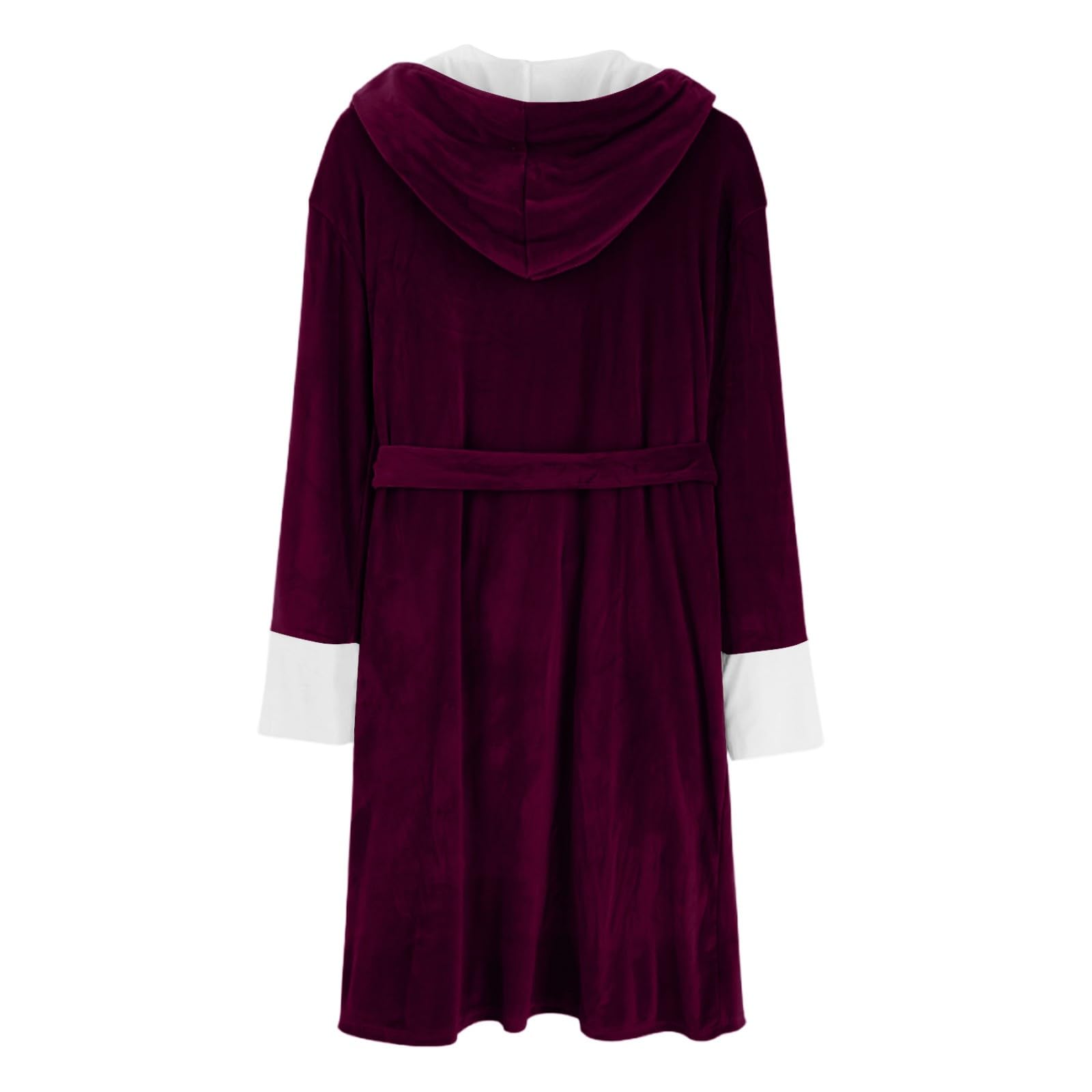 Generisch Bademantel Damen Frottee Flauschig Weich Kapuze Knielang Kurz Hausmantel Morgenmantel Fleece Saunabademantel Schlafanzug Pyjama,Bademantel Damen Kapuze