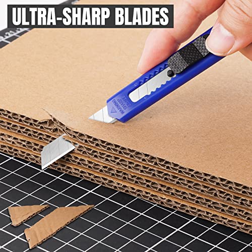 Image of 16 Pack Box Cutter Retractable, 9mm Wide Utility Knife, Box Opener, Disposable Box Cutter Knife, Box Ppener, Navajas de Trabajo Exacto Knife for Home, Office Use